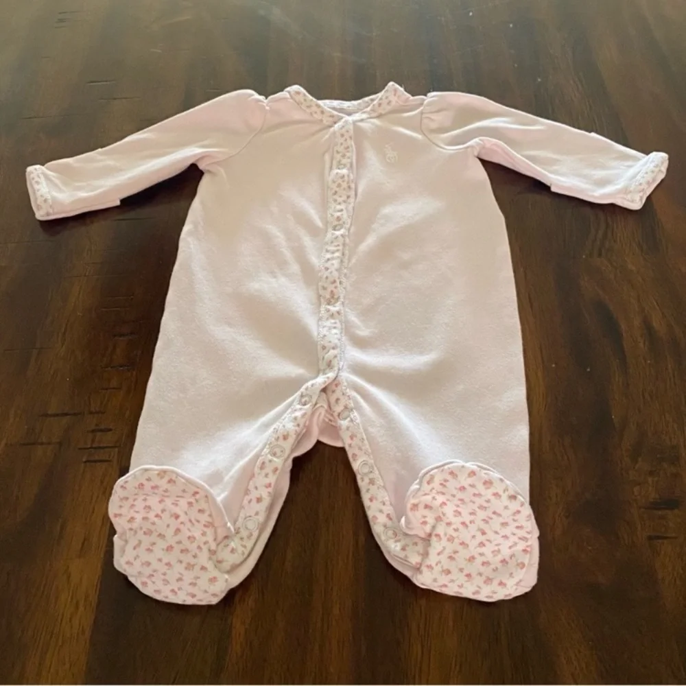 Ralph Lauren Baby Layette Floral Print Two Pieces Baby Set